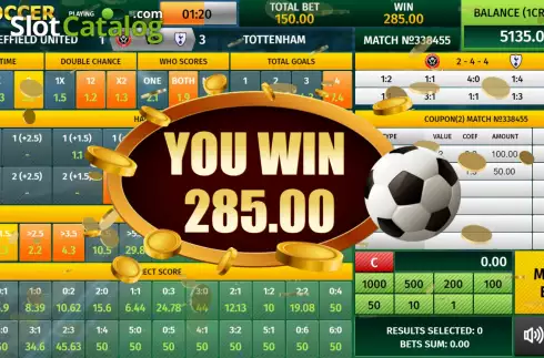 Win Screen. Virtual Soccer (InBet Games) slot