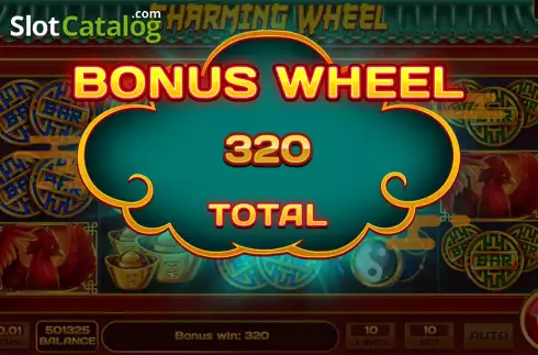 Total Win in Bonus Wheel Screen. Charming Wheel slot