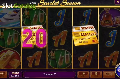 Win screen. Scarlet Season slot