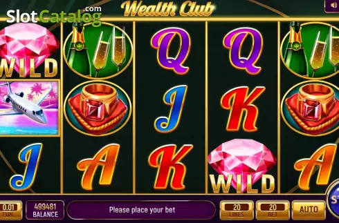 Game screen. Wealth Club slot