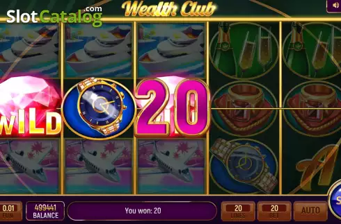 Win screen. Wealth Club slot