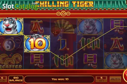 Win screen. Chilling Tiger slot