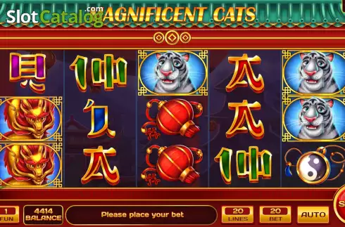 Game screen. Magnificent Cats slot