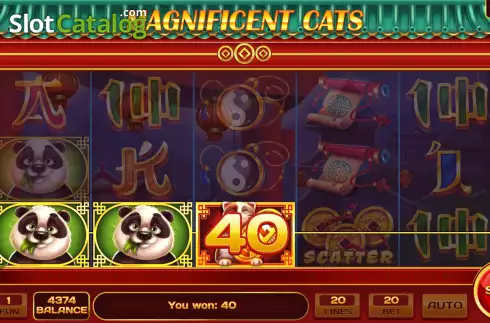 Win screen 2. Magnificent Cats slot
