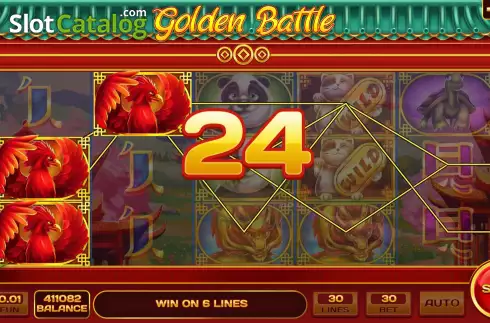 Win screen. Golden Battle slot