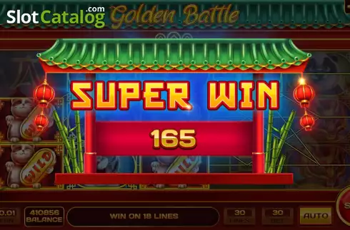 Super Win screen. Golden Battle slot