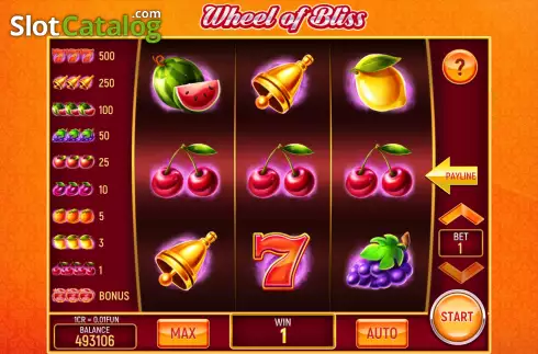 Win screen. Wheel of Bliss (3x3) slot
