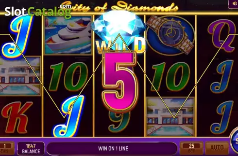 Win screen. City of Diamonds slot