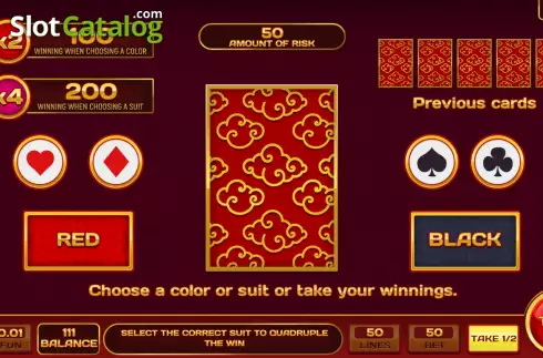 Risk Game screen. Panda Joy slot