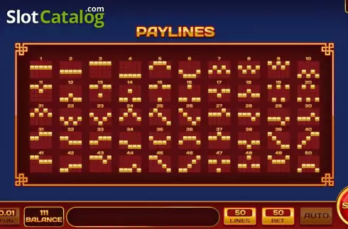 Pay Lines screen. Panda Joy slot