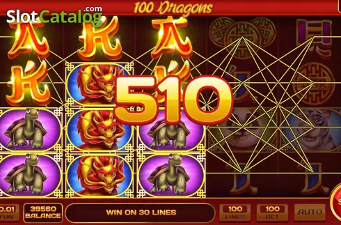 Win screen 2. 100 Dragons slot