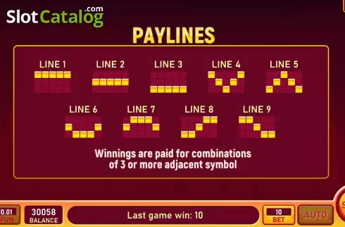 Pay Lines screen. Red Chilli Luck slot