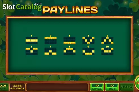 Pay Lines screen. Hot Clover slot