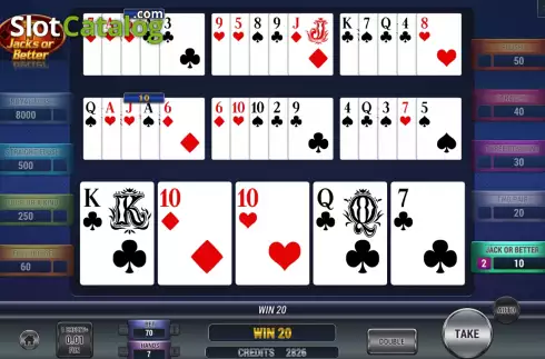 Win screen. Poker 7 Jacks or Better slot
