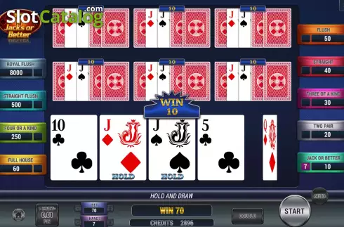 Win screen 2. Poker 7 Jacks or Better slot