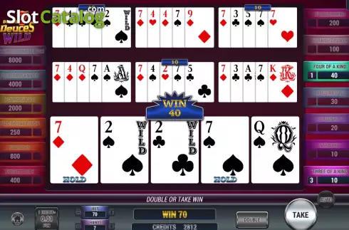 Win screen 2. Poker 7 Bonus Deuces Wild slot