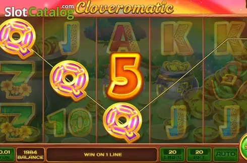 Win screen. Cloveromatic slot