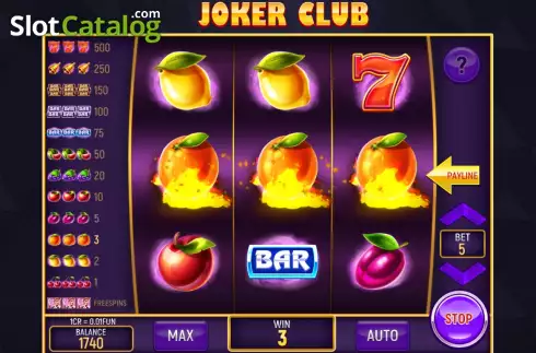 Win screen 2. Joker Club (3x3) slot