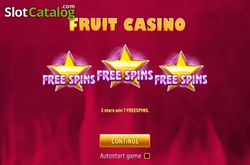 Start Game screen. Fruit Casino (3x3) slot