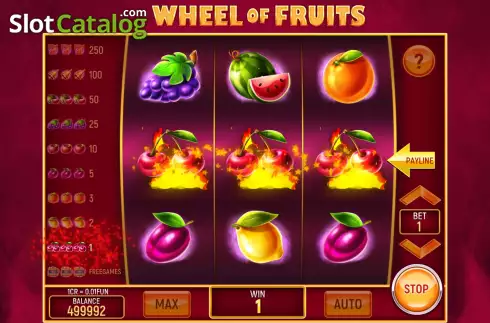 Win screen. Wheel of Fruits (3x3) slot