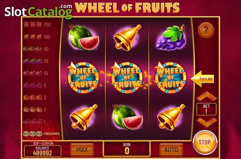 Free Spins screen. Wheel of Fruits (3x3) slot