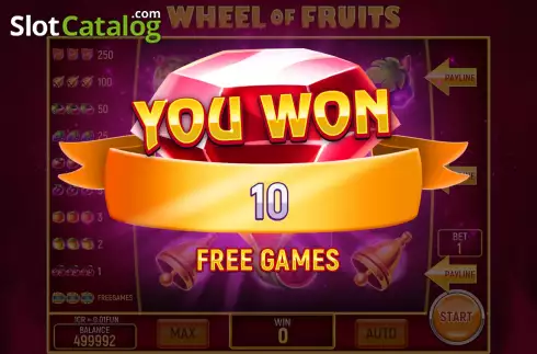 Free Spins screen 2. Wheel of Fruits (3x3) slot