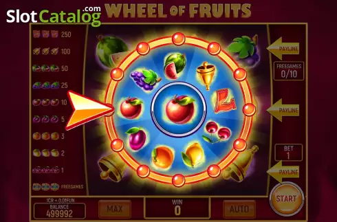 Pantalla7. Wheel of Fruits (3x3) Tragamonedas 