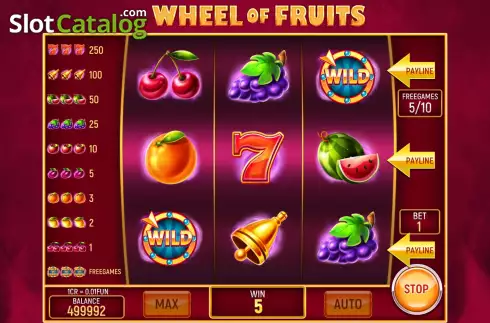 Pantalla8. Wheel of Fruits (3x3) Tragamonedas 