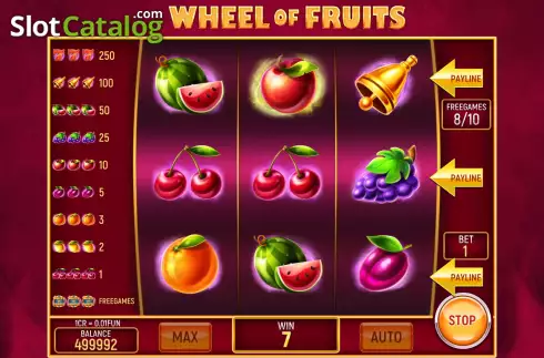 Free Spins screen 5. Wheel of Fruits (3x3) slot