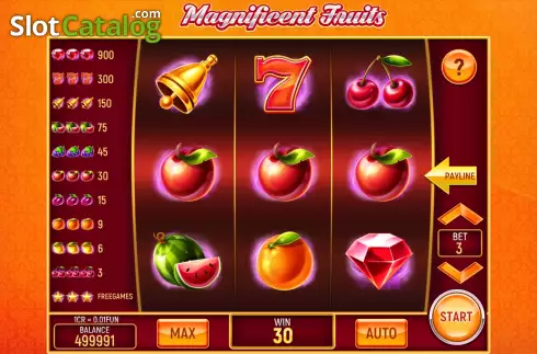 画面4. Magnificent Fruits (3x3) カジノスロット