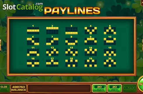 PayLines screen. Enchanted Clovers slot