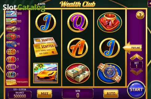 Game screen. Wealth Club (Pull Tabs) slot