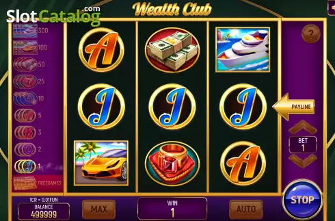 Win screen. Wealth Club (Pull Tabs) slot