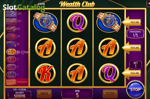 Free Games screen 2. Wealth Club (Pull Tabs) slot