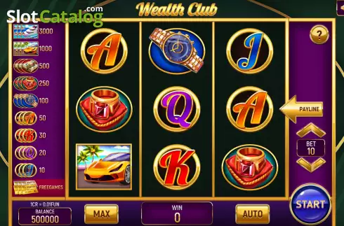 Ekran2. Wealth Club (3x3) yuvası