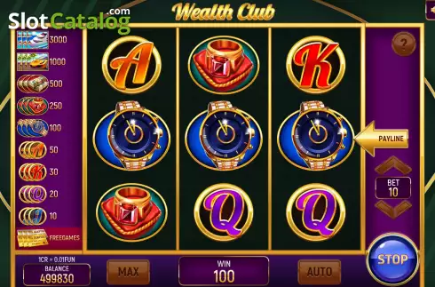 Ekran4. Wealth Club (3x3) yuvası