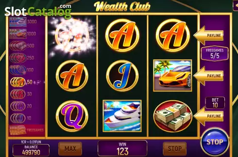 Ekran7. Wealth Club (3x3) yuvası