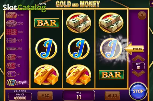 Win screen. Gold and Money (Pull Tabs) slot