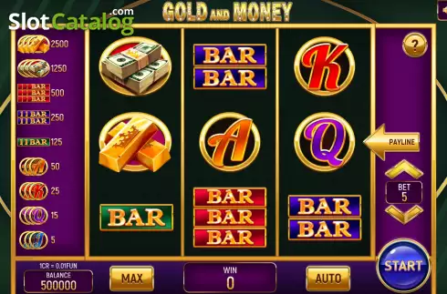 Game screen. Gold and Money (3x3) slot