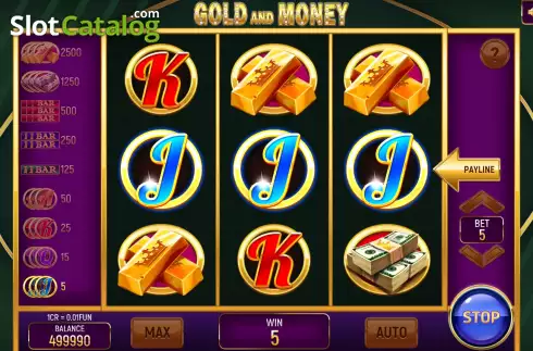 Win screen. Gold and Money (3x3) slot