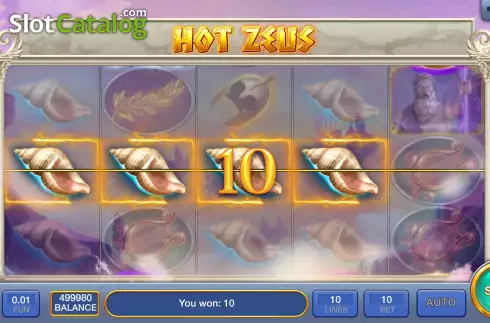 Win screen. Hot Zeus slot