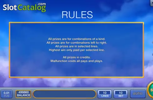 Game Rules screen. Hot Zeus slot