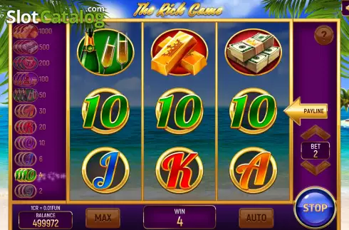 Win screen. The Rich Game (Pull Tabs) slot