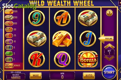 Reel screen. Wild Wealth Wheel (Pull Tabs) slot