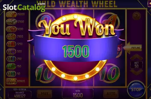 Big win screen. Wild Wealth Wheel (Pull Tabs) slot