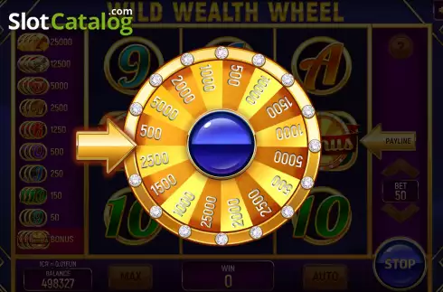 Bonus wheel screen. Wild Wealth Wheel (Pull Tabs) slot