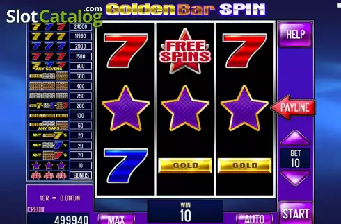 Bildschirm3. Golden Bar Spin (3x3) slot