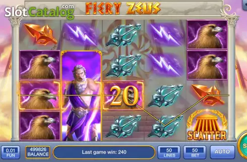 Win screen. Fiery Zeus slot