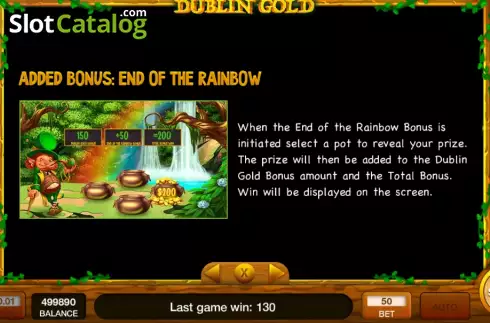 Game Features screen 2. Dublin Gold slot