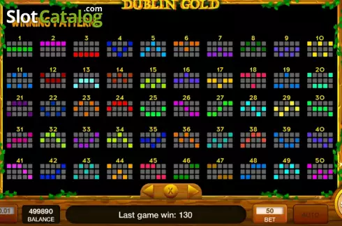 PayLines screen. Dublin Gold slot